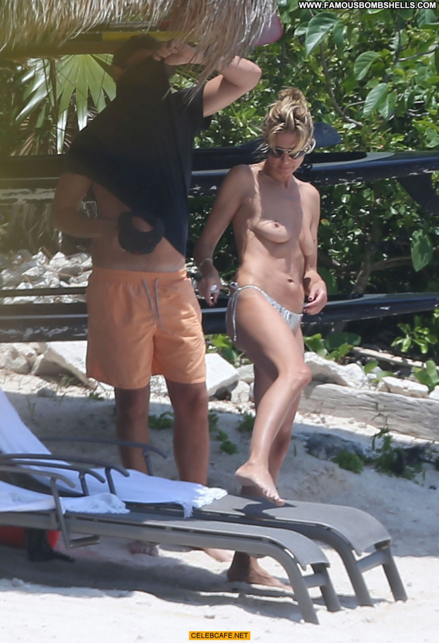 Heidi Klum Posing Hot Beautiful Toples Topless Mexico Babe Beach