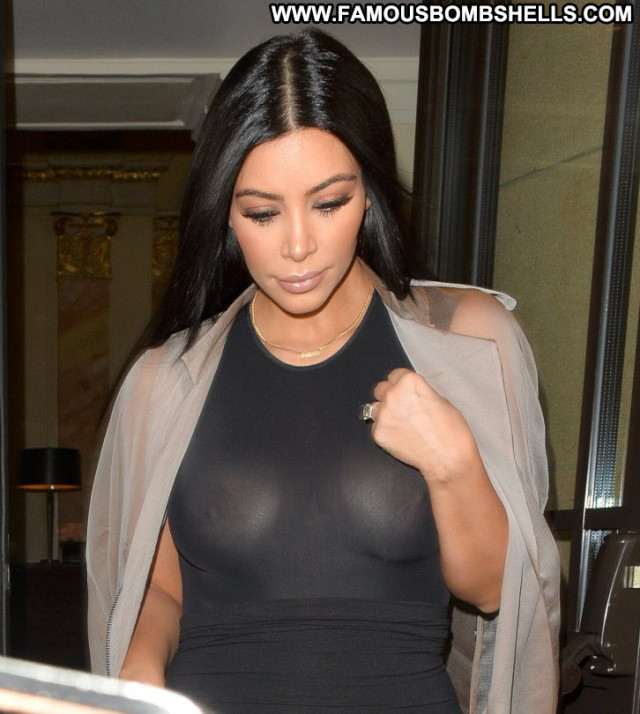 Kim Kardashian No Source Beautiful Candids See Through Babe Braless