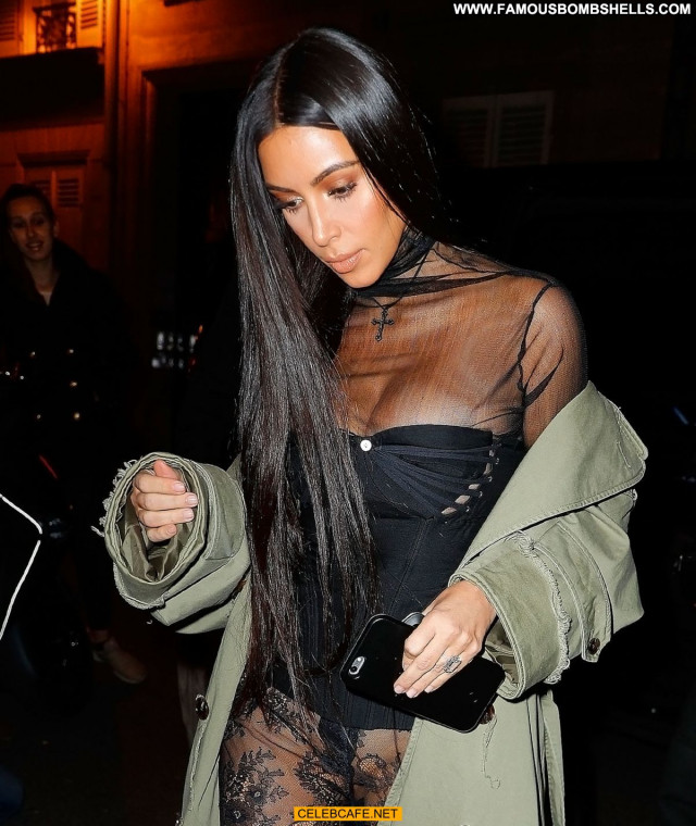 Kim Kardashian No Source Paris Beautiful Celebrity Posing Hot Panties