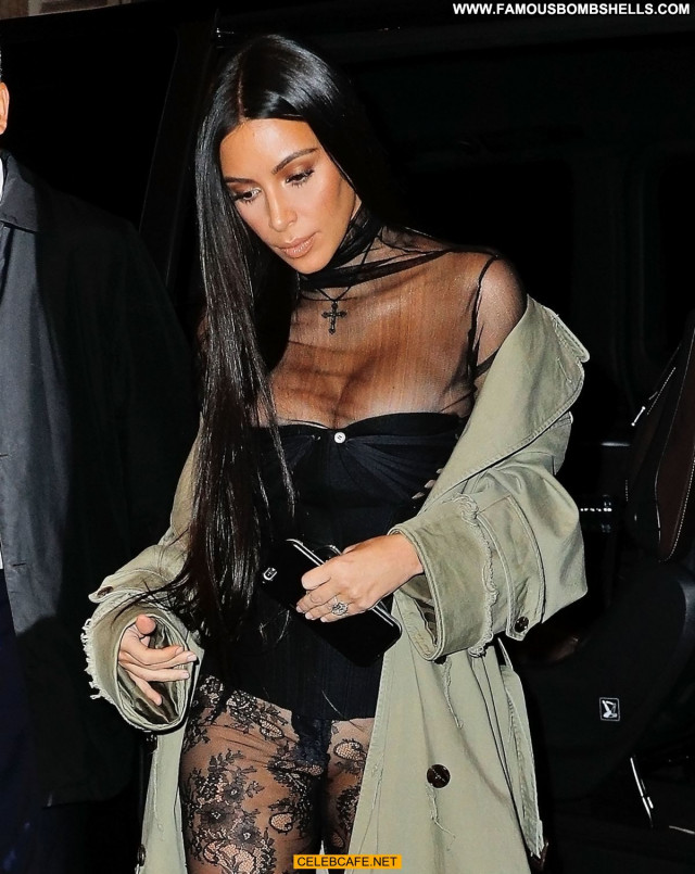 Kim Kardashian No Source Paris Beautiful Celebrity Posing Hot Panties