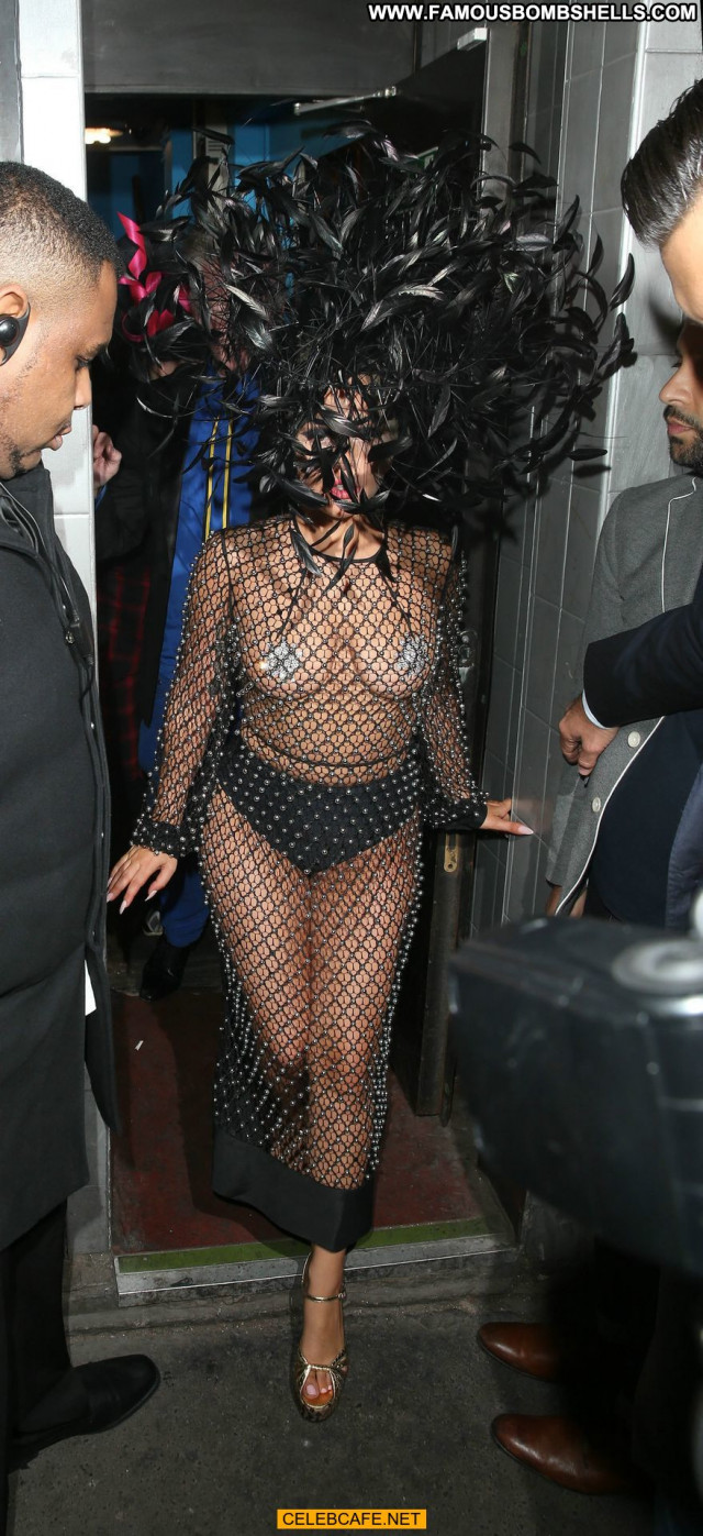 Lady Gaga No Source London Beautiful Posing Hot Gag Babe Fishnet