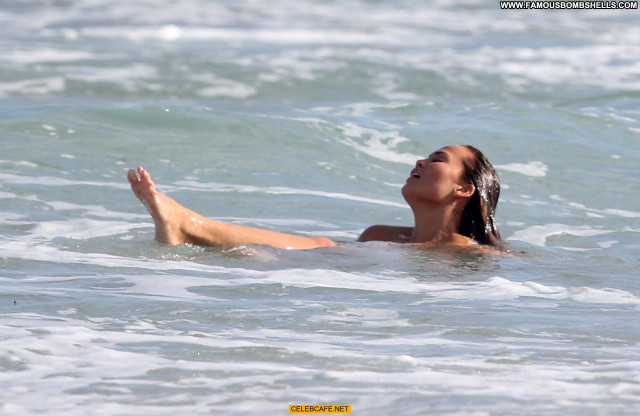 Chrissy Teigen Miami Beach Celebrity Posing Hot Beautiful Beach Babe