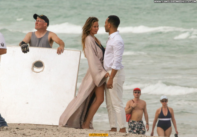 Chrissy Teigen Miami Beach Babe Posing Hot Photoshoot Beautiful