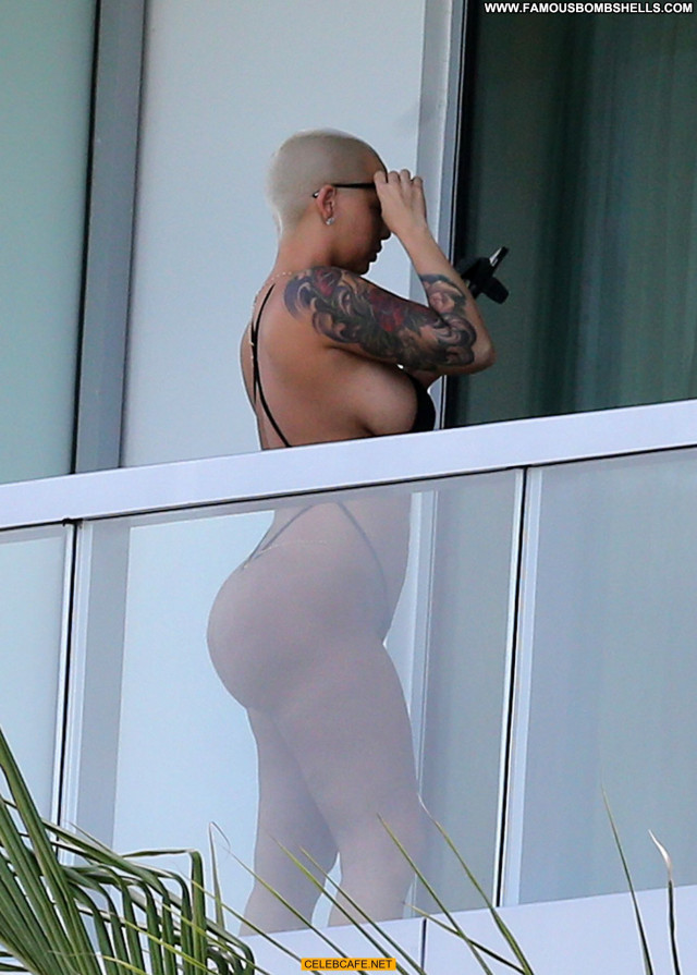 Amber Rose No Source Big Ass Posing Hot Balcony Ass Beautiful