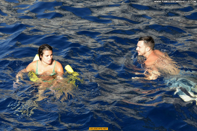 Lea Michele No Source Boat Celebrity Bikini Babe Beautiful Italy