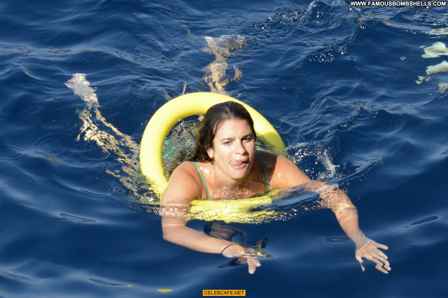 Lea Michele No Source Celebrity Boat Bikini Babe Italy Posing Hot