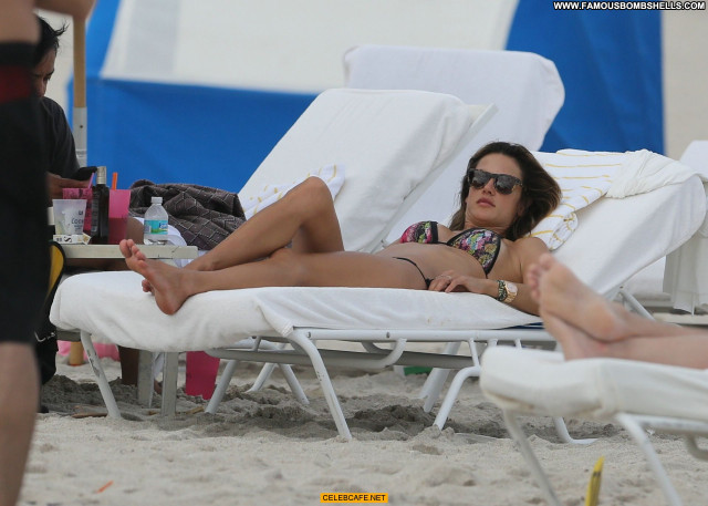 Alessandra Ambrosio Miami Beach Beautiful Posing Hot Beach Celebrity