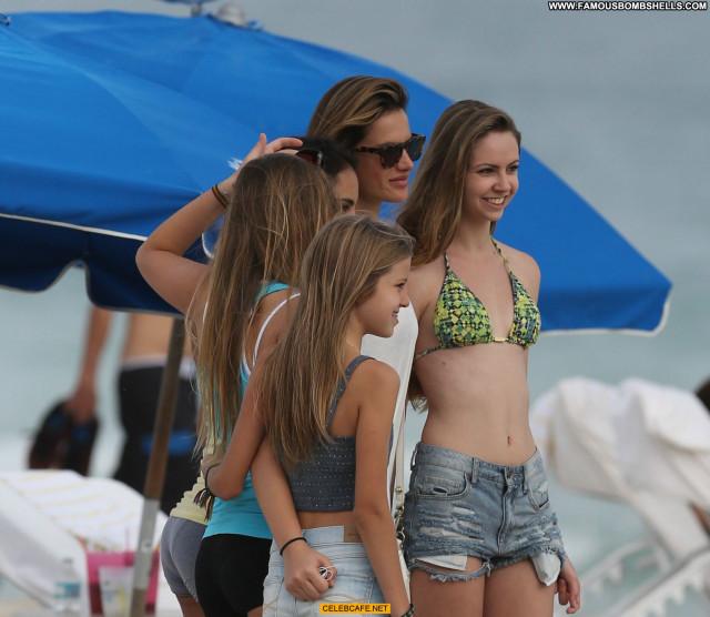Alessandra Ambrosio Miami Beach Babe Beautiful Posing Hot Beach