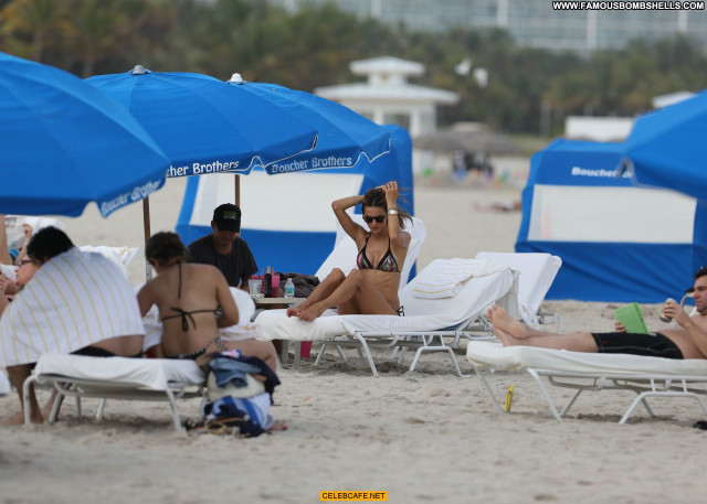 Alessandra Ambrosio Miami Beach  Celebrity Posing Hot Beach Beautiful
