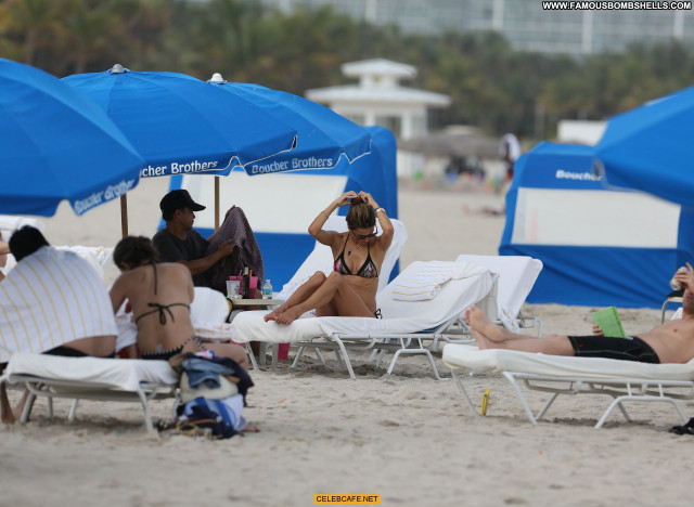 Alessandra Ambrosio Miami Beach Beach Celebrity Posing Hot Babe