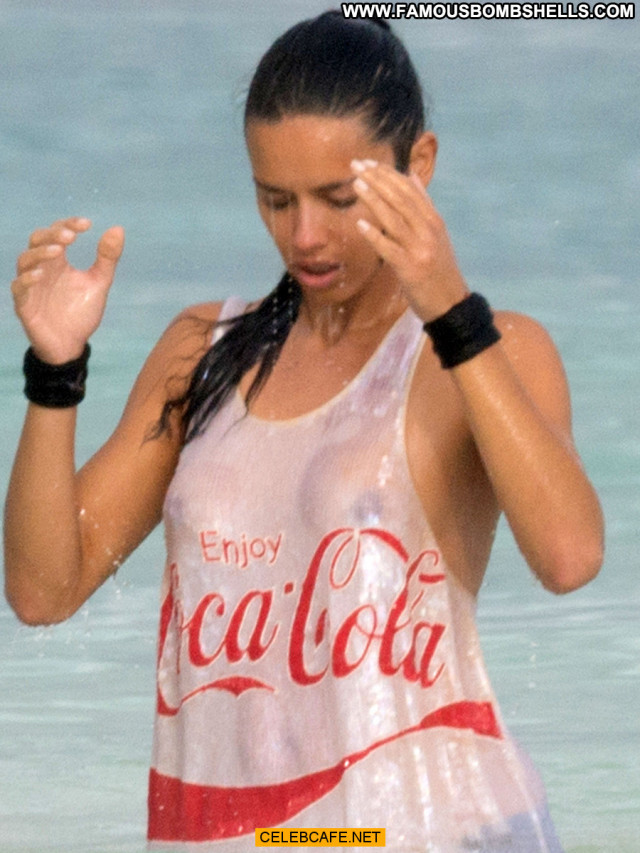 Adriana Lima Celebrity Wet Posing Hot Babe See Through