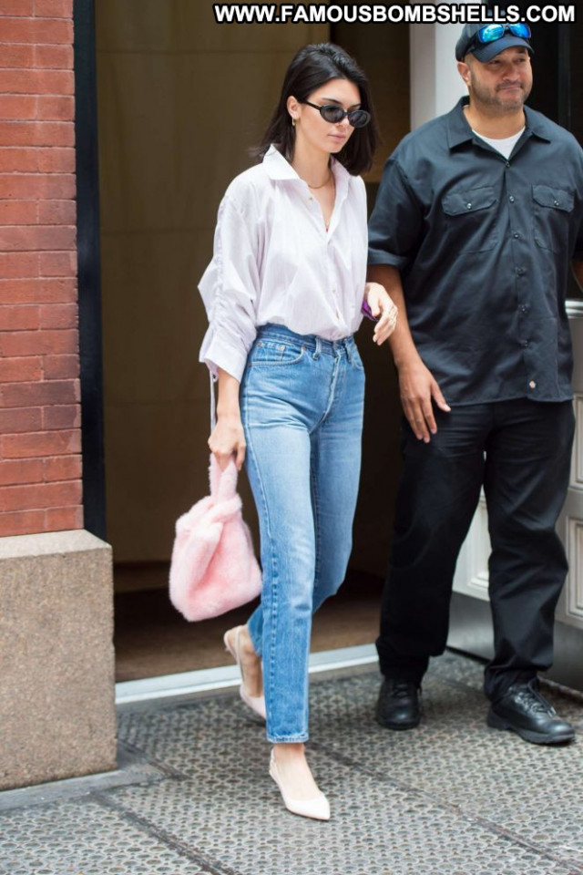 Kendall Jenner No Source Jeans Celebrity Posing Hot Babe Nyc