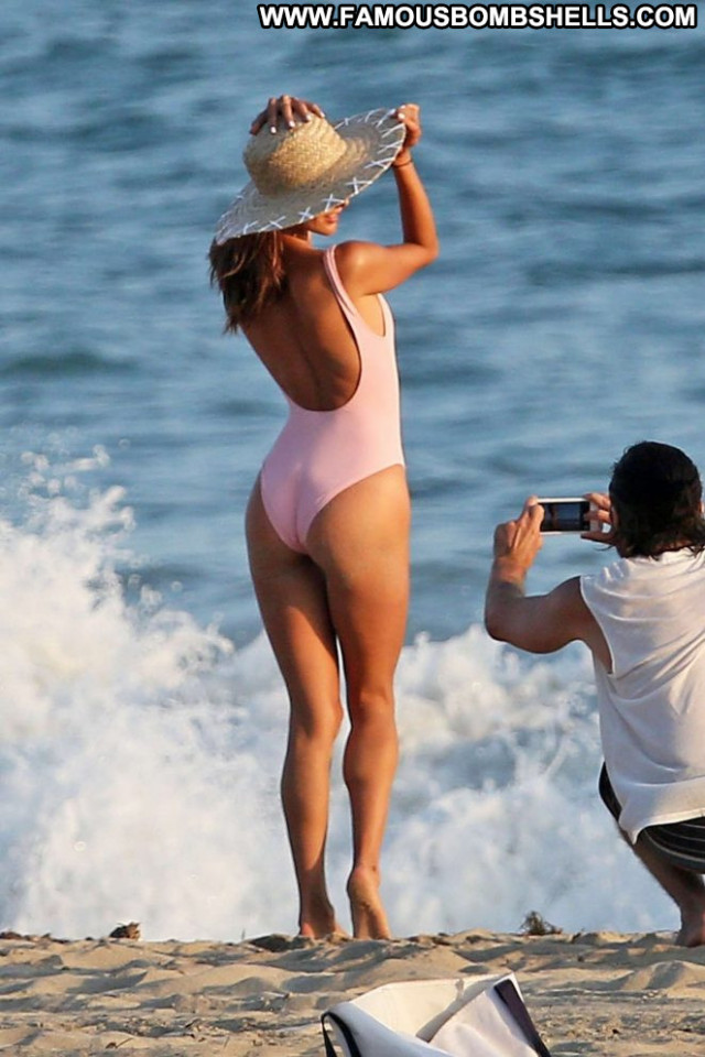 Pink No Source Babe Swimsuit Paparazzi Celebrity Photoshoot Posing