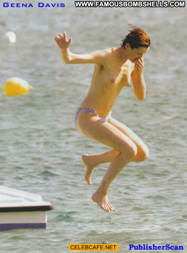 Geena Davis No Source Babe Beautiful Beach Yacht Celebrity Topless