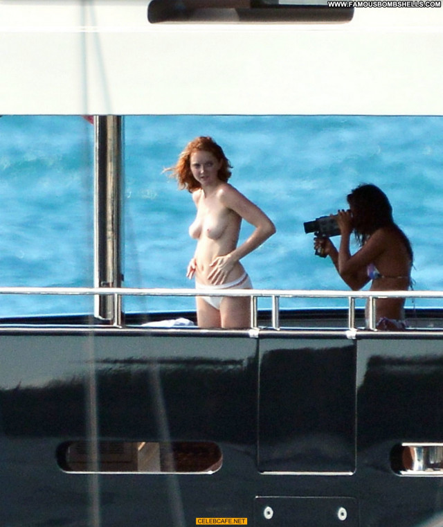 Lily Cole Posing Hot Topless Bar Babe Beautiful Yacht