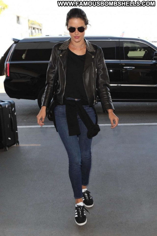 Alessandra Ambrosio No Source Celebrity Beautiful Leather Babe Posing