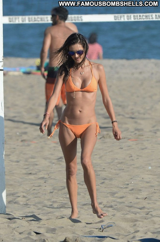 Bikini The Beach Posing Hot Celebrity Paparazzi Beautiful Orange