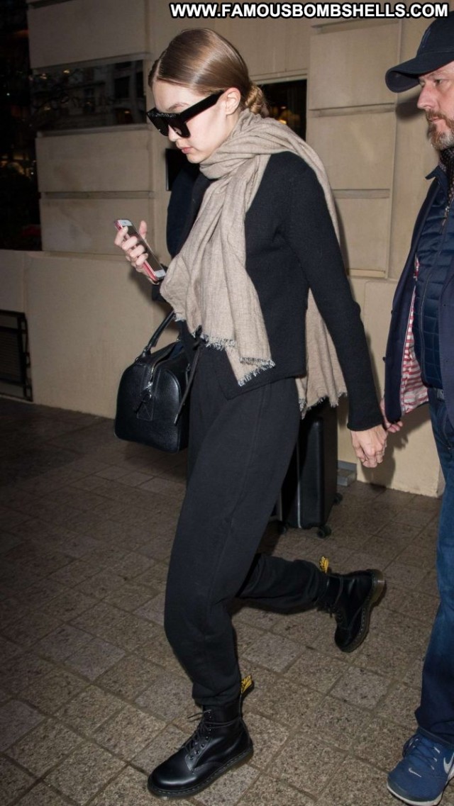 Gigi Hadid No Source Celebrity Paparazzi Beautiful Paris Babe Posing
