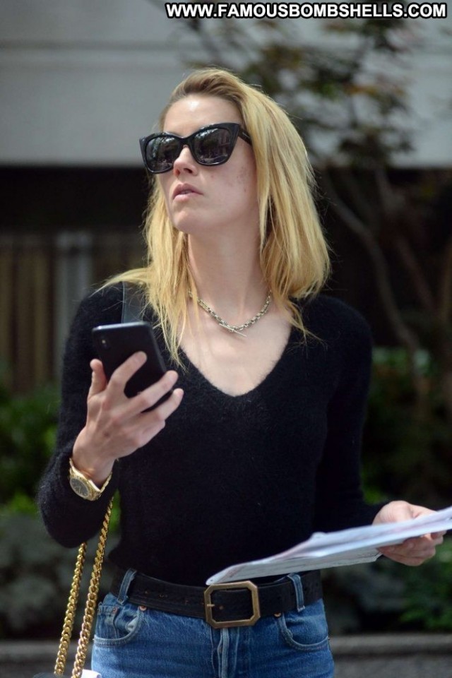 Amber Heard New York Posing Hot Paparazzi New York Celebrity Babe