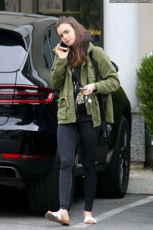Lily Collins West Hollywood Posing Hot Beautiful Babe Paparazzi